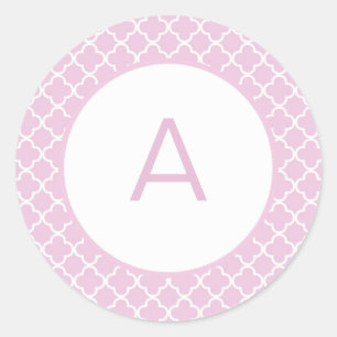 Sticker Rond Monogramme Motif Quatrefoil