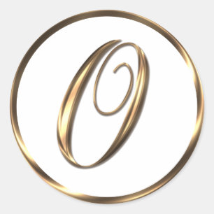 Sticker Rond Monogramme O Faux Bronze
