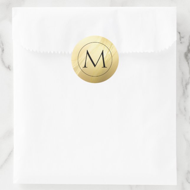 Sticker rond Monogramme Or (Sac)