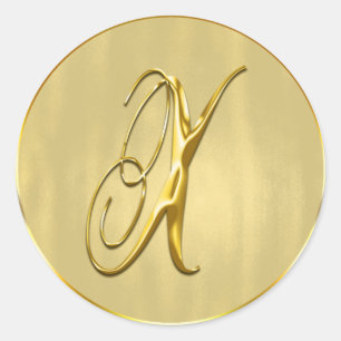 Sticker Rond Monogramme or X Sceau