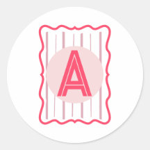Monogramme personnalisé avec bordure ondulée rose