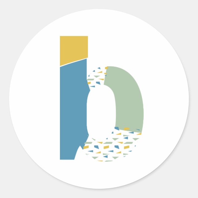 Sticker Rond Monogramme personnalisé de lettre B abstraite mode (Devant)