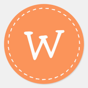 Sticker Rond Monogramme personnalisé moderne mignon simple poin