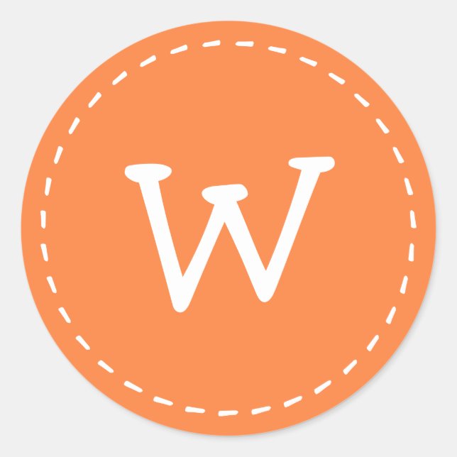 Sticker Rond Monogramme personnalisé moderne mignon simple poin (Devant)