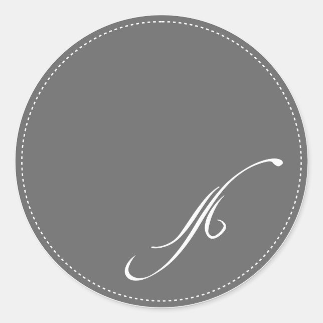 Sticker Rond Monogramme PixDezine D, couleur de fond DIY (Devant)
