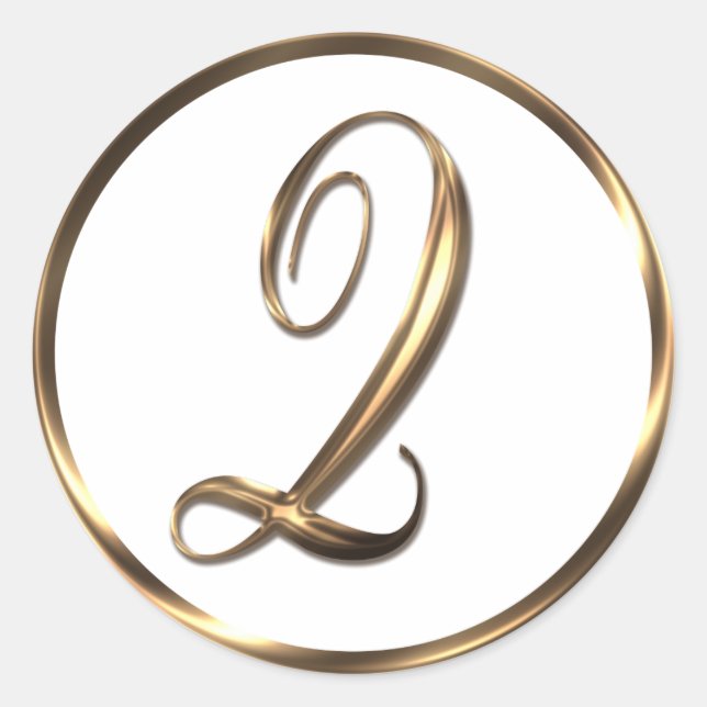 Sticker Rond Monogramme Q Faux Bronze (Devant)