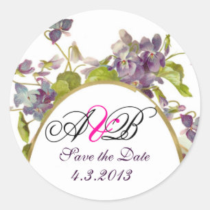 STICKER ROND MONOGRAMME ROMANTİCA / VIOLETS PURPLE ENREGISTRER