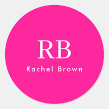 Monogramme rose chaud Élégant féminin Minimaliste