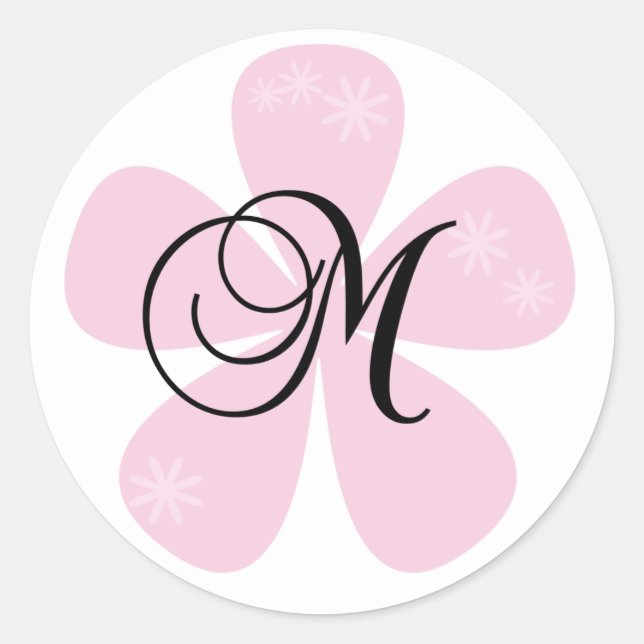 Sticker Rond Monogramme rose M (Devant)