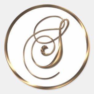 Sticker Rond Monogramme S Faux Bronze