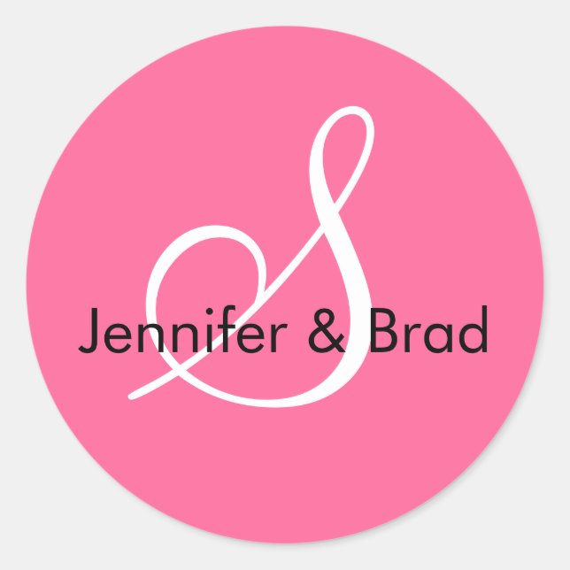 Sticker Rond Monogramme S Mariage Printemps 2010 Sceau rose (Devant)