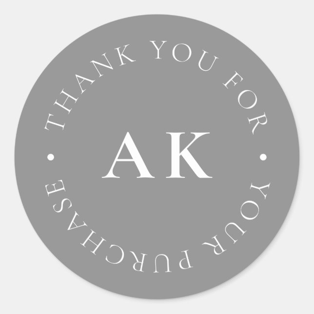 Sticker Rond Monogramme simple Merci d'emballage d'entreprise g (Devant)