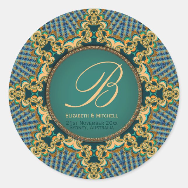 Sticker Rond Monogramme spécial du jour Brocade Star (Devant)