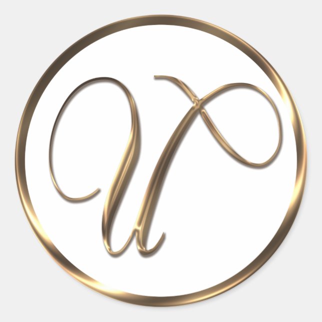 Sticker Rond Monogramme U Faux Bronze (Devant)