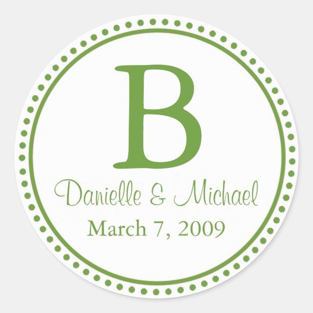 Sticker Rond Monogramme vert (Devant)