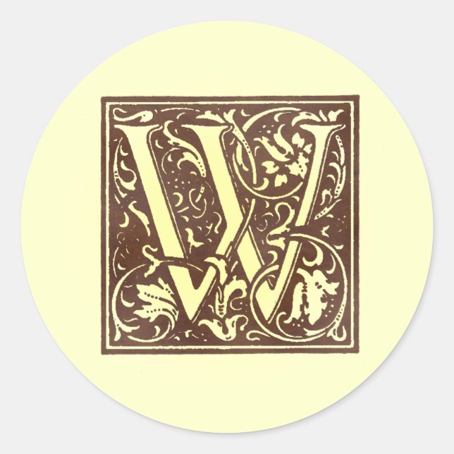 Sticker Rond Monogramme vintage W (Devant)