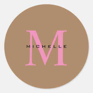 Sticker Rond Monogramme Votre Nom Cadeau Spécial Bien-Aimé Ceux