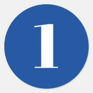 Sticker Rond Monographie d'âge de numéro bleu bleu moderne