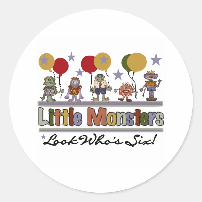 Sticker Rond Monster 6e anniversaire (Devant)