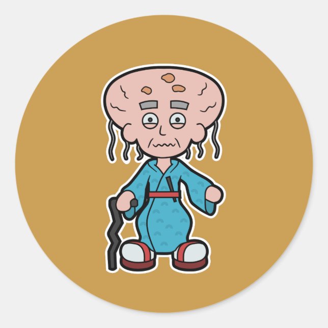 Sticker Rond Monster âgé Yokai Nurarihyon (Devant)