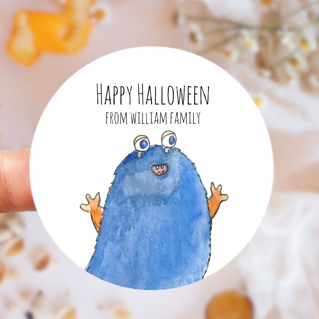Sticker Rond Monster Candy Happy Halloween (Monster Candy Happy Halloween Classic Round Sticker)