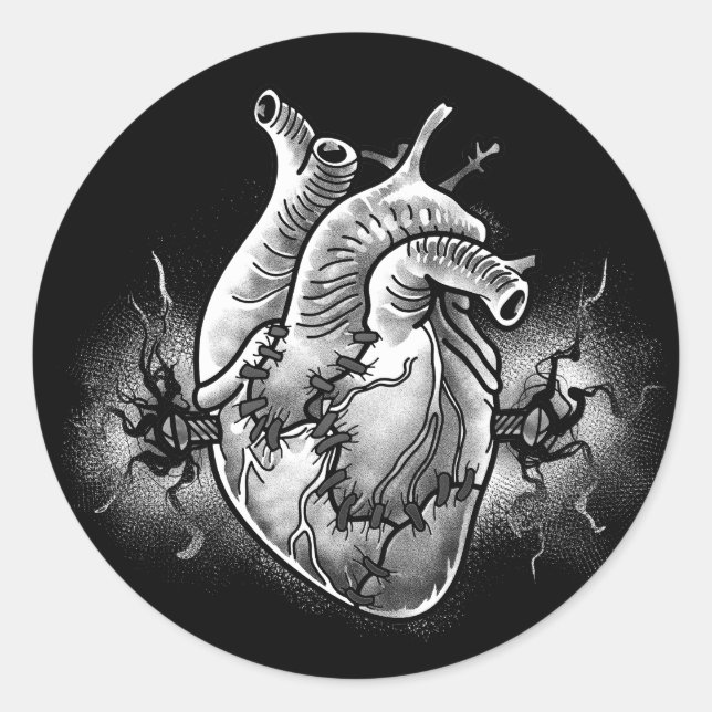 Sticker Rond Monster Heart  (Devant)