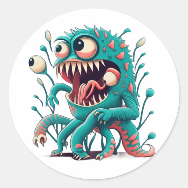 Sticker Rond Monster Mania (Devant)