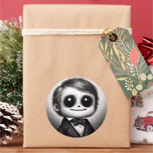 Sticker Rond Monster mignon Éffrayant Horreur illustration anti