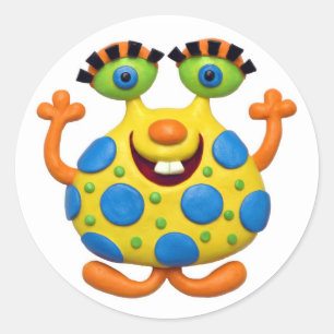 Sticker Rond Monster Party