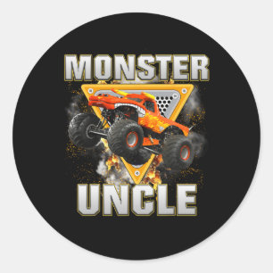 Sticker Rond Monster Truck Uncle Monster Truck are My Jam Truck