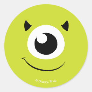 Sticker Rond Monsters Inc.   Mike Face
