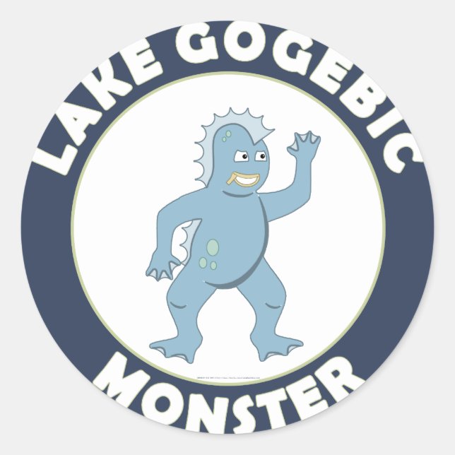 Sticker Rond Monstre de Gogebic de lac (Devant)