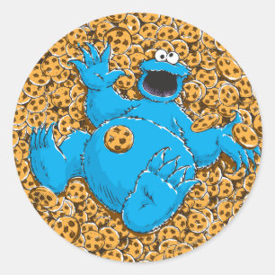 Sticker Rond Monstre et cookies vintages