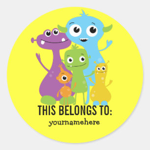 Sticker Rond Monstre Maigre et soyeux CELA APPARTIENT AUX Stick