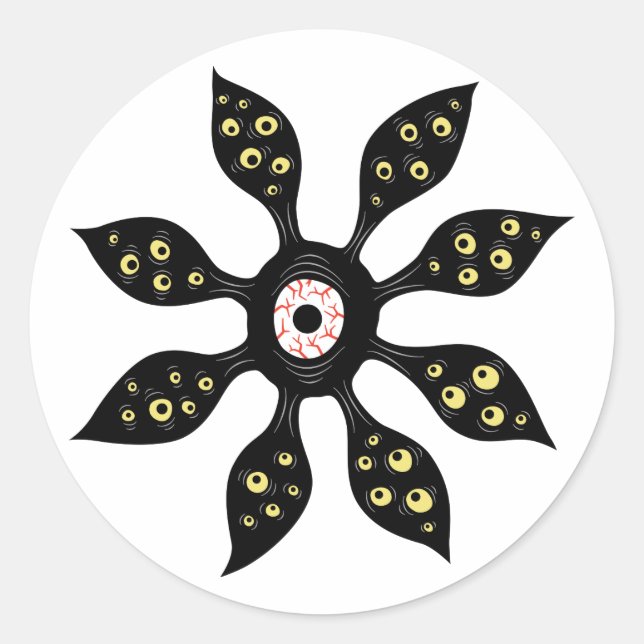 Sticker Rond Monstre Oeil déplaisant Art gothique bizarre (Devant)