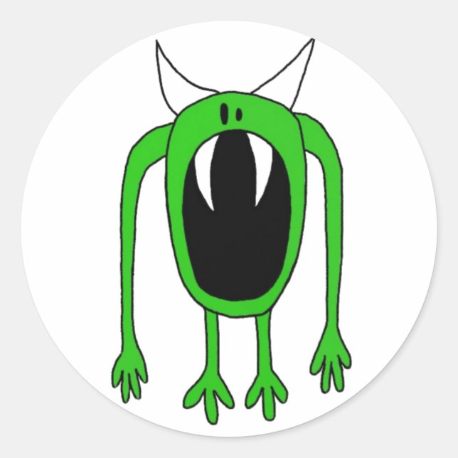 Sticker Rond Monstre vert (Devant)