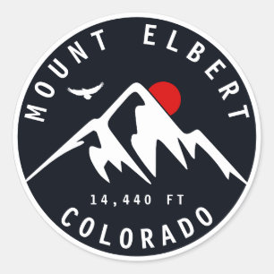 Sticker Rond Mont Elbert - Colorado 14ers fourteener