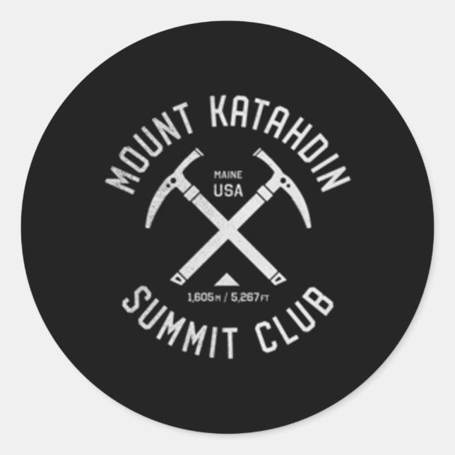 Sticker Rond Mont Katahdin Summit Club I Climbed Katahdin (Devant)