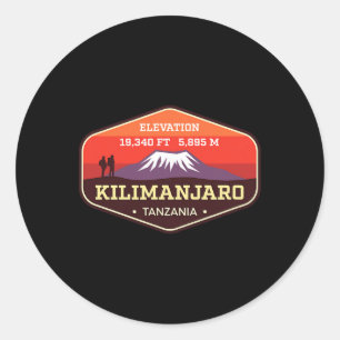 Sticker Rond Mont Kilimandjaro Point culminant de l'Afrique Asc