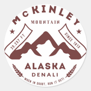 Sticker Rond Mont McKinley Denali Alaska