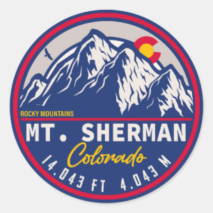 Sticker Rond Mont Sherman Colorado - 14ers quatorteener randonn