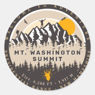 Sticker Rond Mont Washington New Hampshire Summit Randonnée Cam