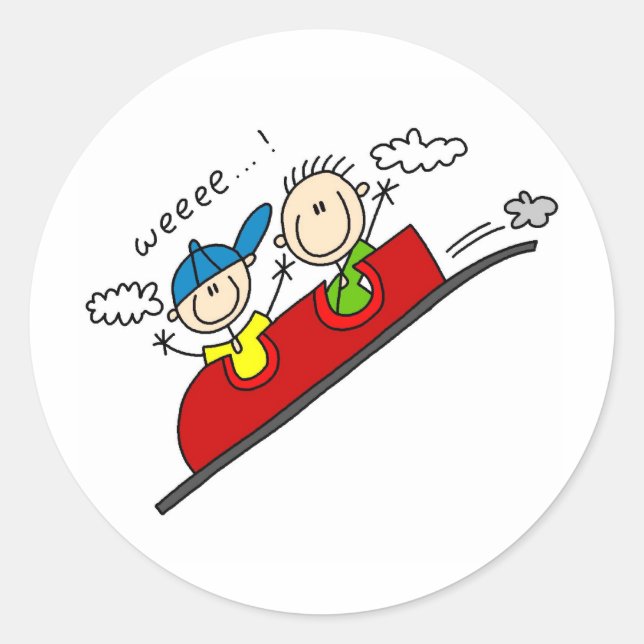 Sticker Rond Montage De L'Autocollant Rollercoaster (Devant)