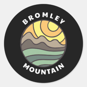 Sticker Rond Montagne Bromley Vermont Montagnes Vt Souvenir de 