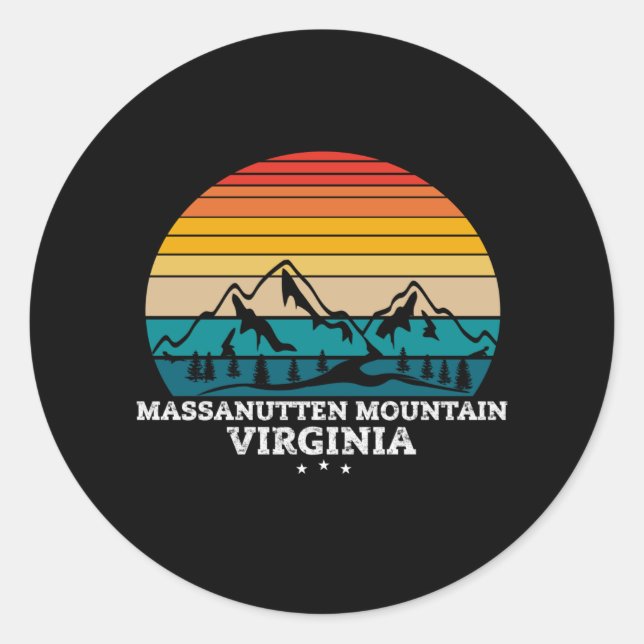 STICKER ROND MONTAGNE MASSANOUTTEN VIRGINIE (Devant)