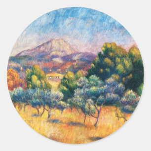 Sticker Rond Montagne Sainte-Victoire (Paysage) Renoir