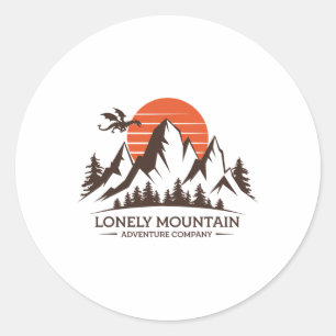 Sticker Rond Montagne Solitaire - Compagnie d'Aventure - Voyage