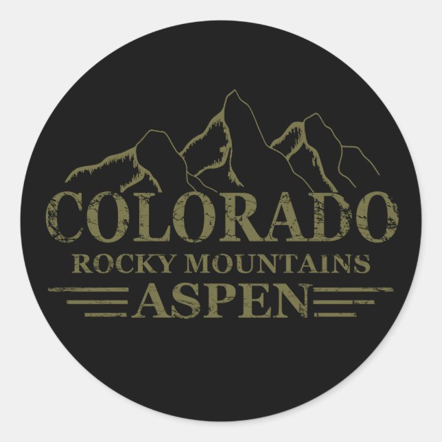 Sticker Rond Montagnes Rocheuses Aspen Colorado (Devant)