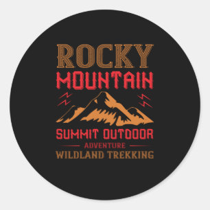 Sticker Rond Montagnes - Rocky Mountain Outdoor Adventure