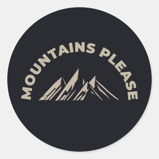 Sticker Rond Montagnes s'il vous plaît (Devant)